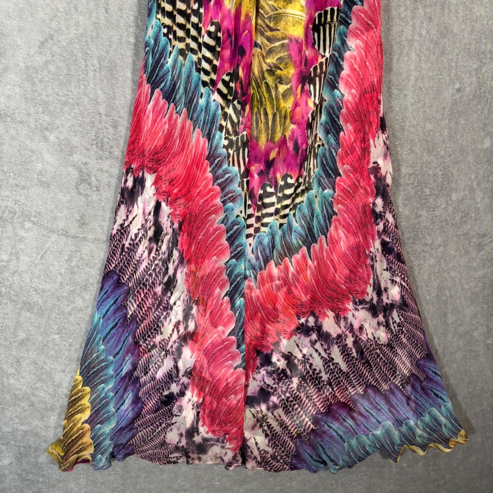 Marciano Vintage 100% Silk Strapless Maxi Dress Abstract Print Multicolor S Y2K - Picture 13 of 16